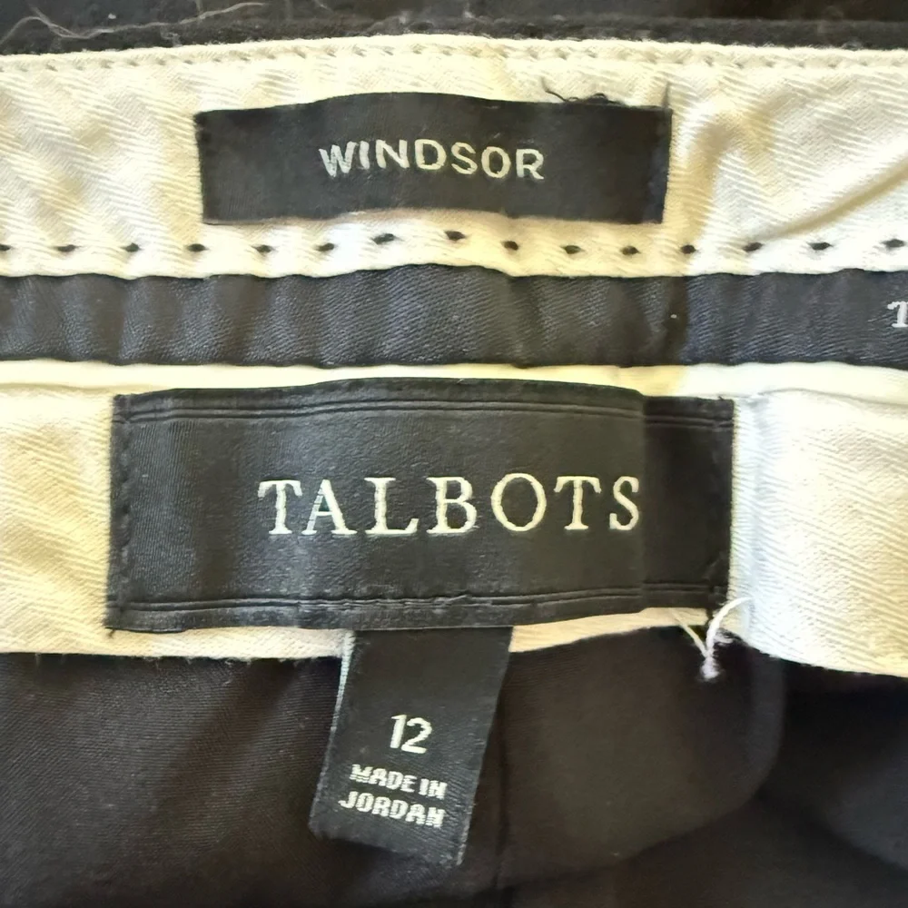 Talbots Windsor Wide-Leg Pant - Flannel, Black, Size 12 - Picture 6 of 9